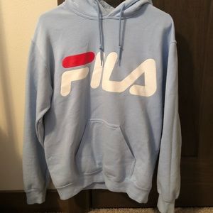 Fila Light Blue Men’s Hoodie Size Small - Worn